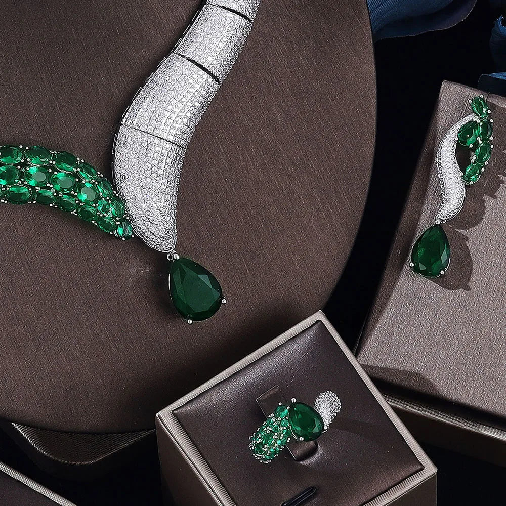 Conjunto de Joias Luxo Lágrimas da Serpente 🐍