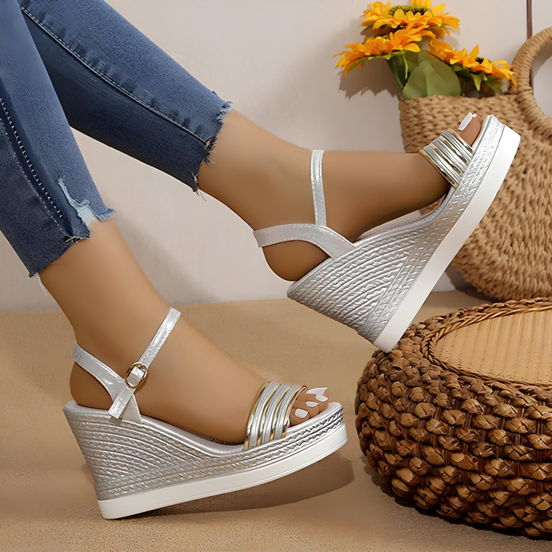 Sandália Salto Grosso Plataforma | 2 Cores, Tamanhos 33-40