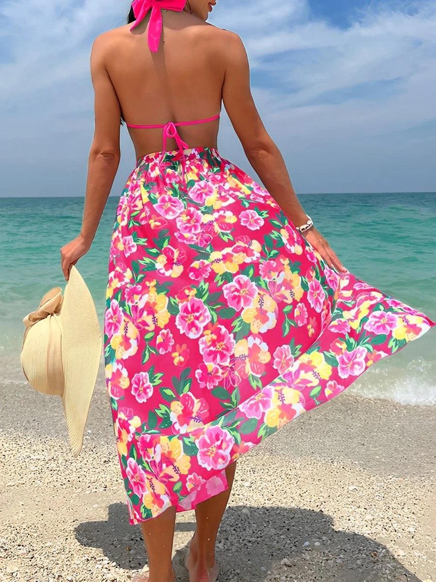 Conjunto de biquini com saida Glamour Summer – Elegância e Conforto para o Verão