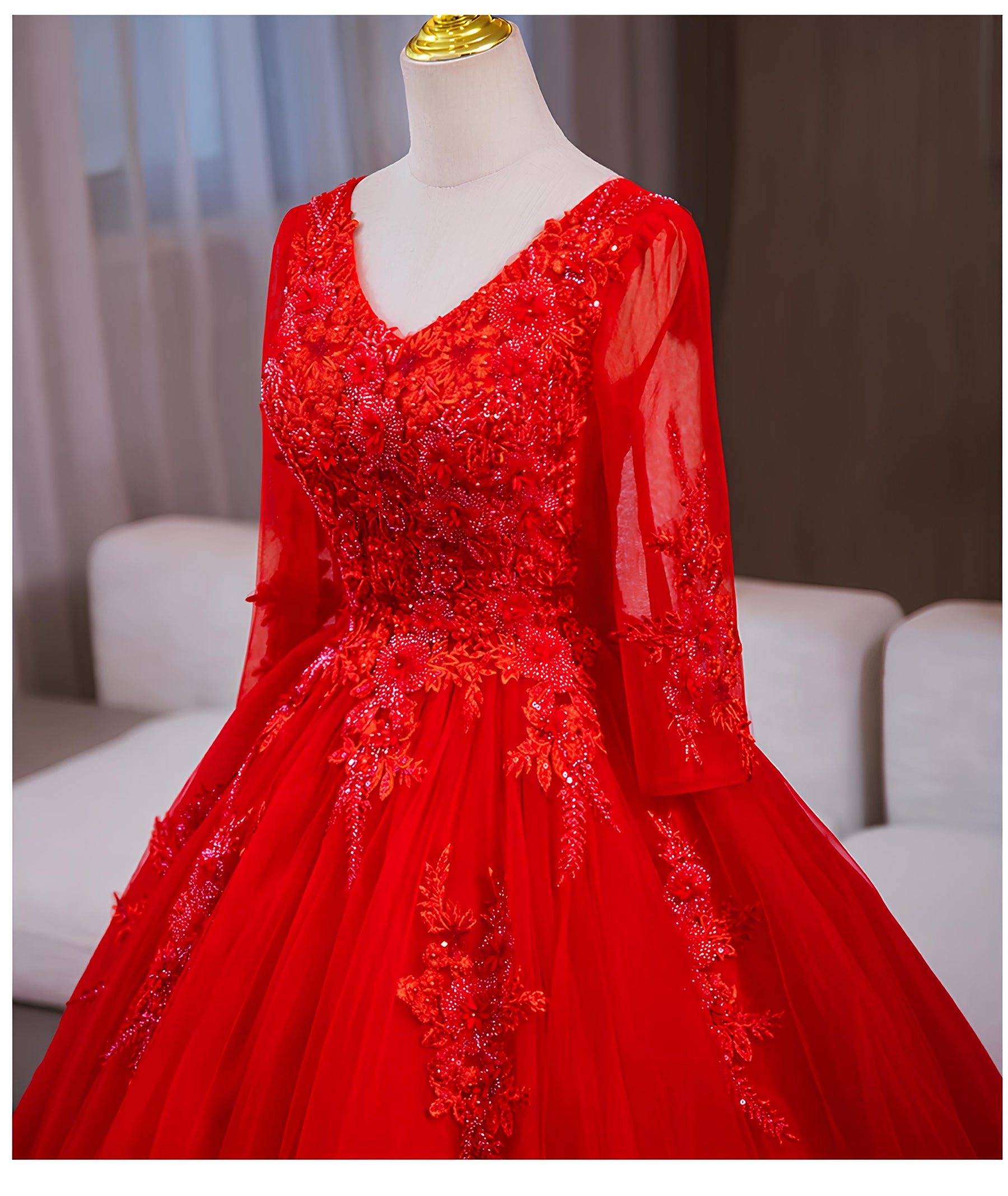 Vestido de Debutante Manga Longa | 4 Cores Sob Medida