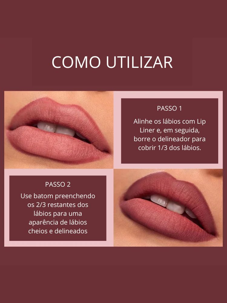 Batom com Efeito Impecável: O Segredo para Lábios Inesquecíveis! 2pcs 💋