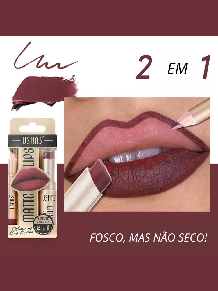 Batom com Efeito Impecável: O Segredo para Lábios Inesquecíveis! 2pcs 💋