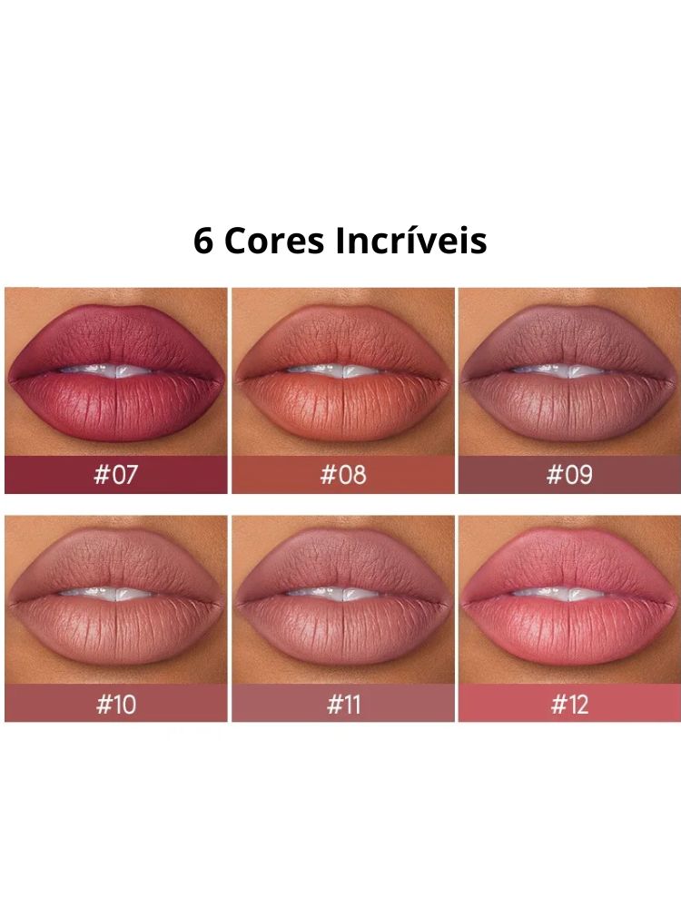 Batom com Efeito Impecável: O Segredo para Lábios Inesquecíveis! 2pcs 💋