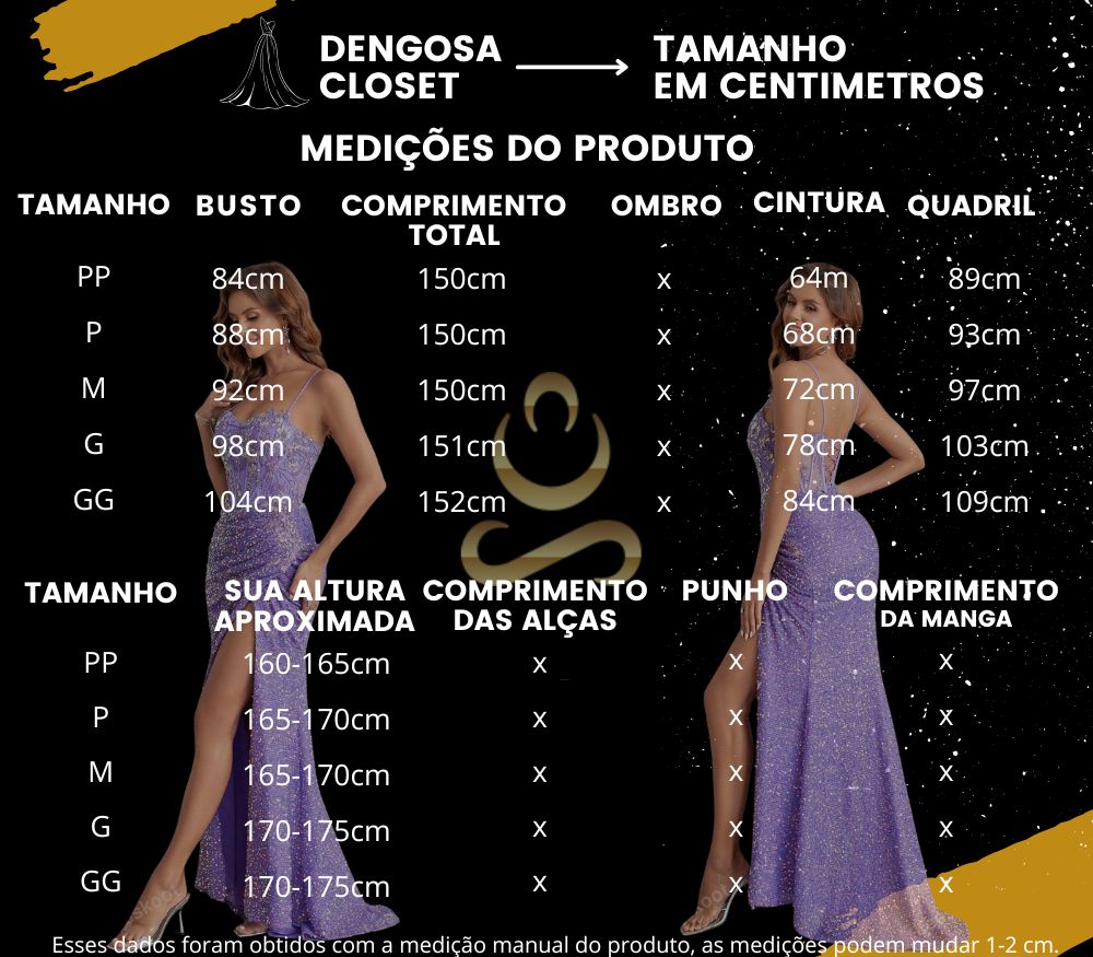 Vestido de Gala Luxuoso – 13 Cores Brilhantes!