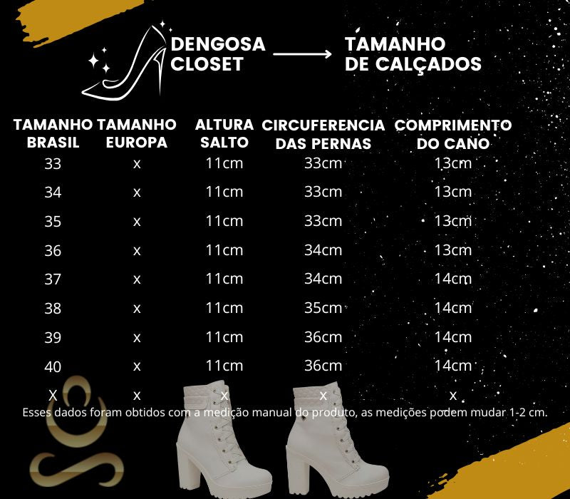 Bota Coturno Salto Grosso - Eleve Seu Estilo! 💥