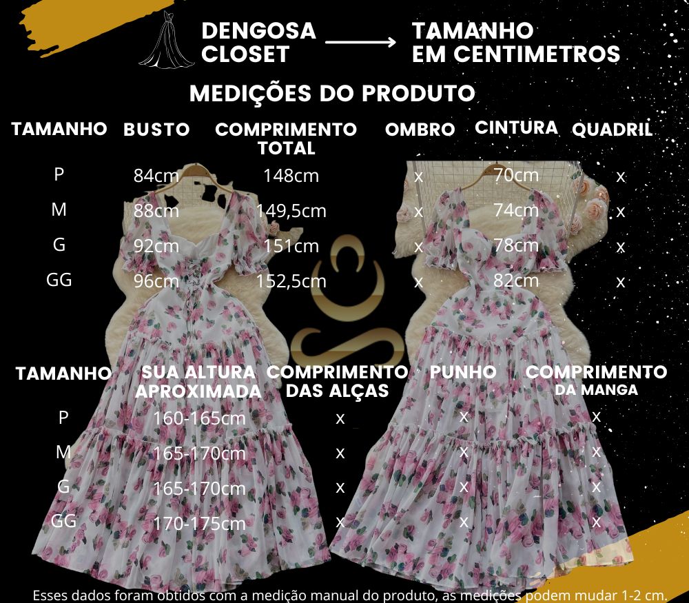 vestido longo de estampa floral - Dengosa Floral Éden