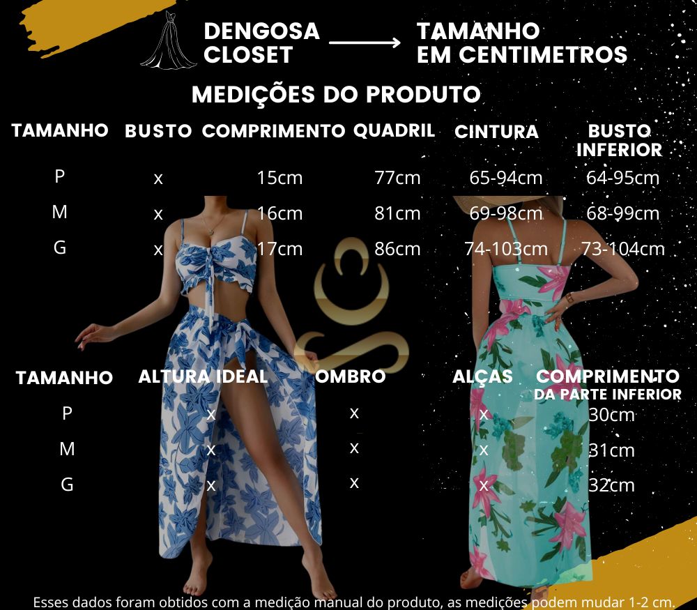 Biquíni Floral 3 Peças - A essência atual do verão