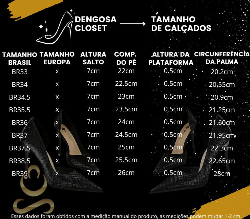 Scarpin de Luxo – Couro Crocodilo, 7cm de Salto