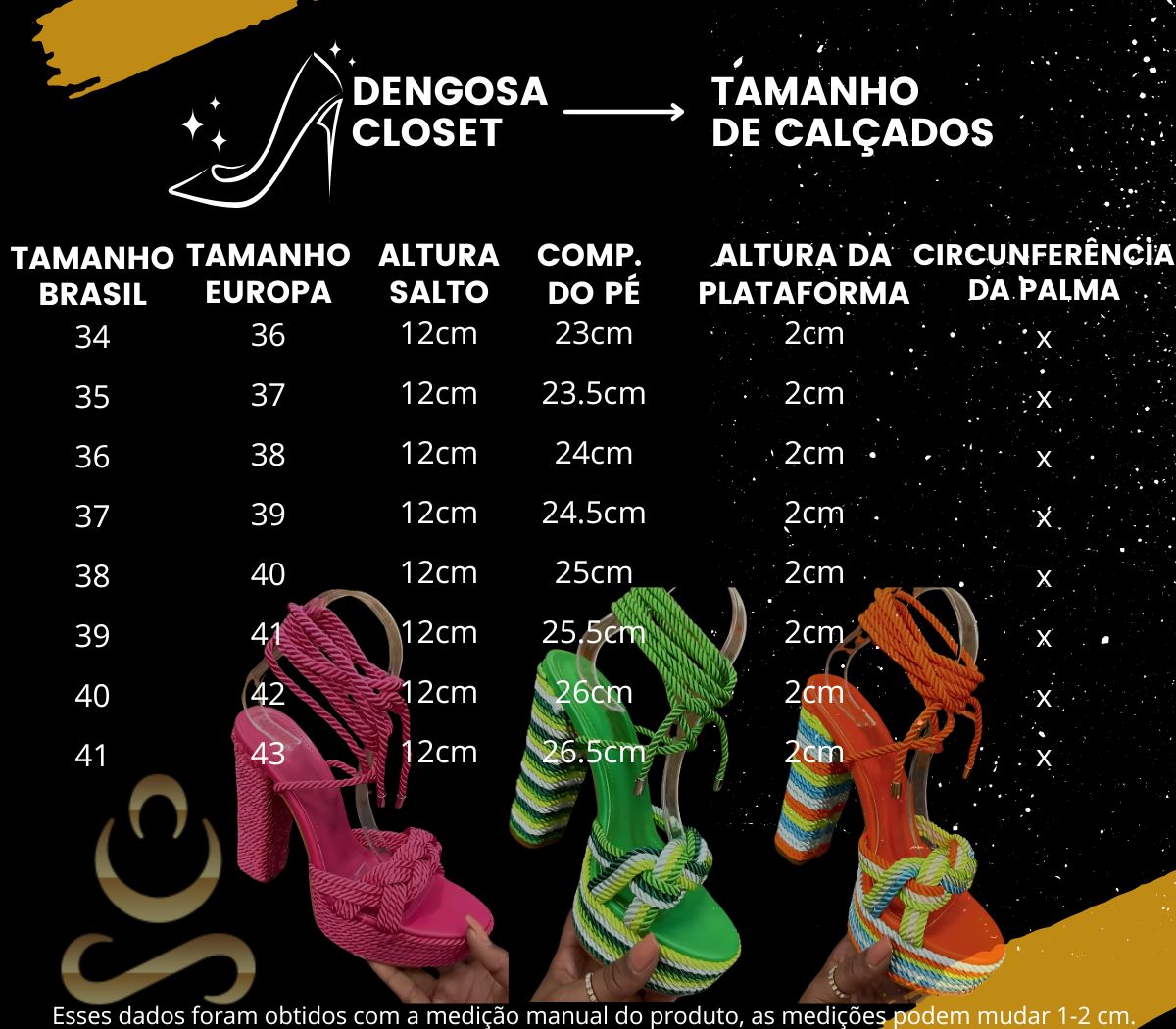 Sandália Plataforma Exclusiva – Estilo Europeu e Conforto em 12CM