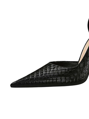 Scarpin de Luxo – Couro Crocodilo, 7cm de Salto