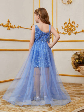 vestido curto infantil com tule com Lantejoulas – 5 Cores Incríveis