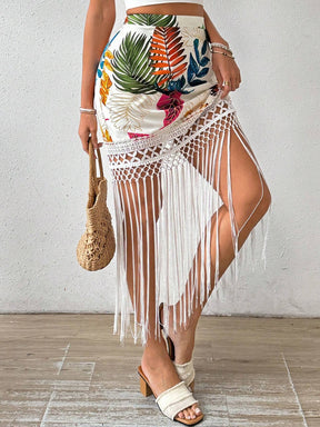Saia Curta Boho com Franjas