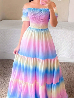 Vestido Longo Degradê: Sofisticação e Estilo em um Só Look!