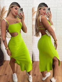 Vestido Midi com Fenda – 9 Cores para Arrasar!