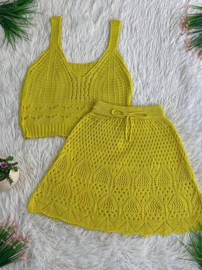 Conjunto em Crochê Frescor – Seu Look Perfeito para o Verão! ☀️