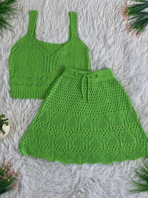 Conjunto em Crochê Frescor – Seu Look Perfeito para o Verão! ☀️