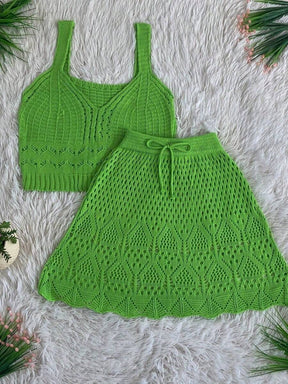 Conjunto em Crochê Frescor – Seu Look Perfeito para o Verão! ☀️