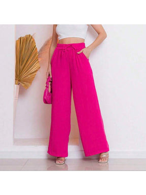 Calça Pantalona Cintura Alta – 12 Cores e Conforto