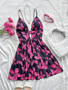 Vestido Curto com Decote em V – 9 Estampas e Cores