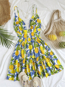 Vestido Curto com Decote em V – 9 Estampas e Cores