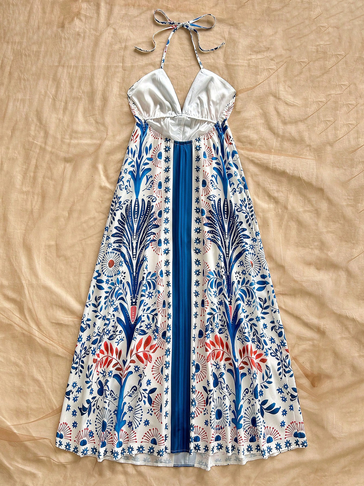 vestidos para o verão - Maxi de Verão – Estampa Tropical Azul!