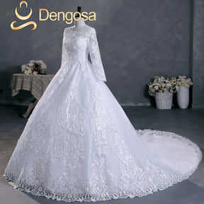 Vestido de noiva com mangas longas