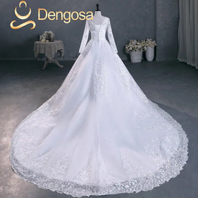 Vestido de noiva com mangas longas