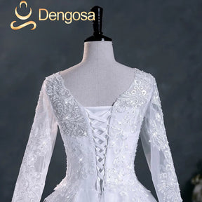 Vestido de noiva com mangas longas