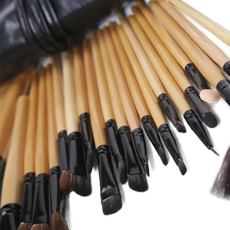Kit 32 pincéis de maquiagem profissional + Bolsa de brinde
