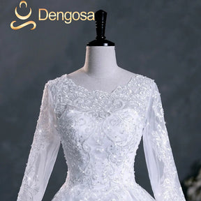 Vestido de noiva com mangas longas