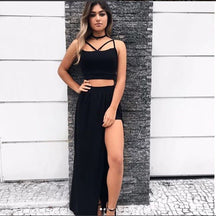 Conjunto Feminino Diva Breeze - Cropped Saia Longa Com Short