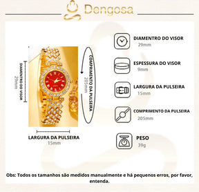 Conjunto Dourado Divino - Luxo e Elegância em Cada Detalhe! [4 PEÇAS] 💎✨