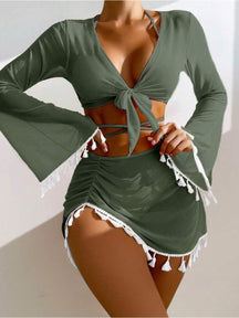 Conjunto Completo de Biquíni 4 em 1: O Look de Praia Perfeito