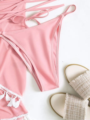 Conjunto Completo de Biquíni 4 em 1: O Look de Praia Perfeito