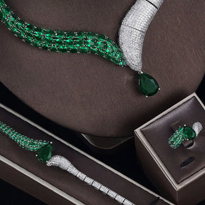 Conjunto de Joias Luxo Lágrimas da Serpente 🐍