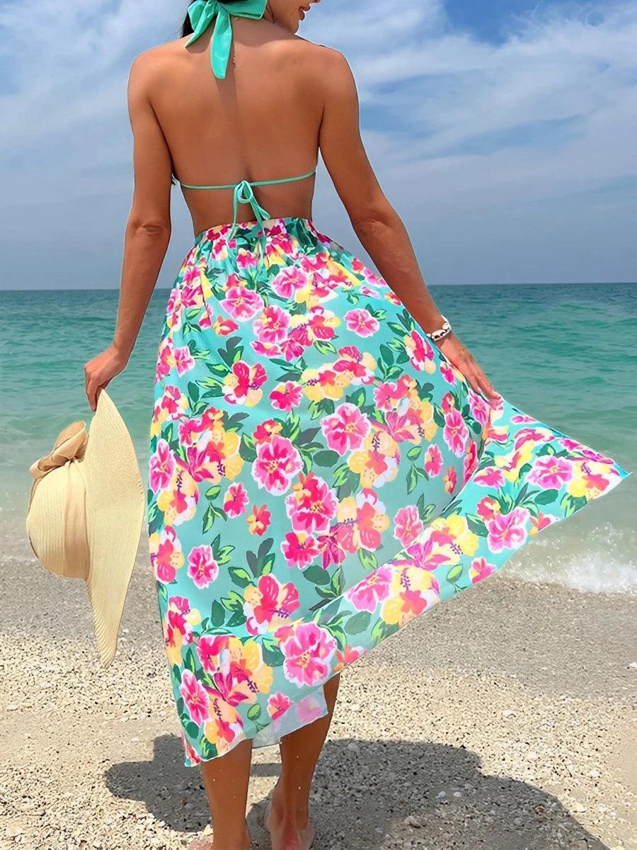 Conjunto de biquini com saida Glamour Summer – Elegância e Conforto para o Verão