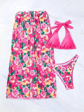 Conjunto de biquini com saida Glamour Summer – Elegância e Conforto para o Verão