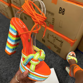 Sandália Plataforma Exclusiva – Estilo Europeu e Conforto em 12CM
